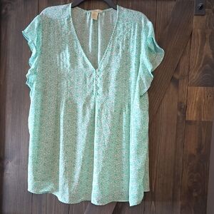 Cynthia Rowley Mint Floral Blouse
